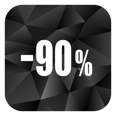 Aufkleber - 90 percent sale retail black color web modern brillant design square internet icon on white background.