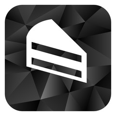Leinwandbilder - Cake black color web modern brillant design square internet icon on white background.