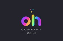 Oh O H  Colored Rainbow Creative Colors Alphabet Letter Logo Icon