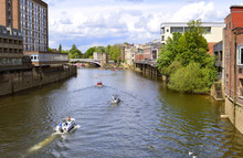 Boats On The River Ouse In The City Of York