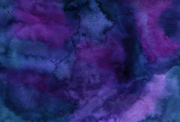 watercor background space, nebula, night star sky for posters, banners, web design