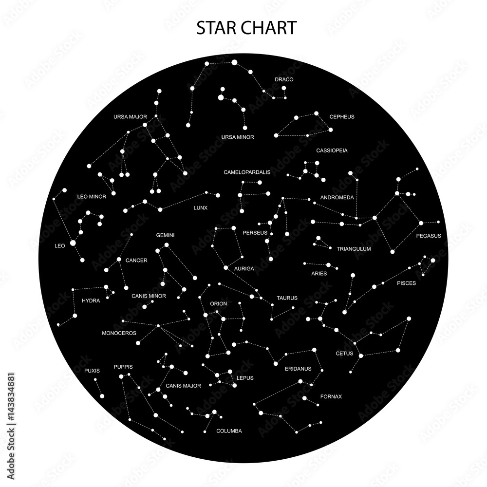 Ilustración de Stock Raster illustration. Astronomical chart of ...
