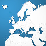 Fototapeta Perspektywa 3d - 3D Europe map