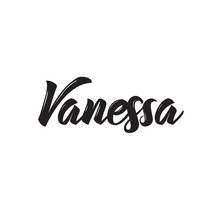 Vanessa, Text Design. Vector Calligraphy. Typography Poster.