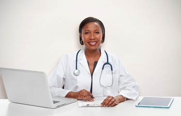 Poster - African-American doctor woman.