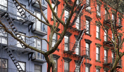Fototapete - New York City Historic Buildings in the East Village of Manhattan