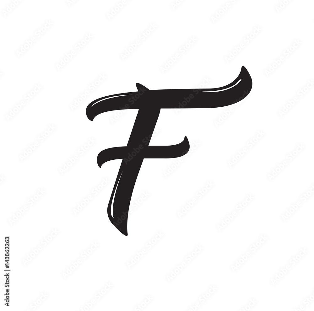 f letter, text design. Vector calligraphy. Typography poster. Stock Vector  | Adobe Stock, image size:1000x991