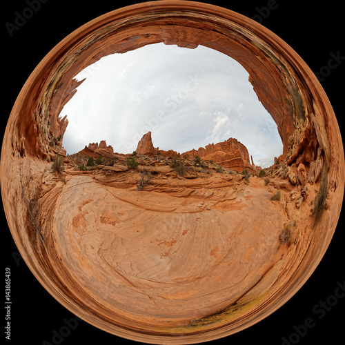 Fotografie, Obraz Globe view of Park Avenue in the Arches National Park near Moab, Utah