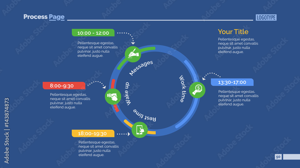 Clock Infographic Diagram Slide Template Stock Vector | Adobe Stock