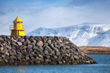 Beacon in the entrance to Reykjavik port