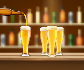 Wall Mural - Realistic Beer Illustration