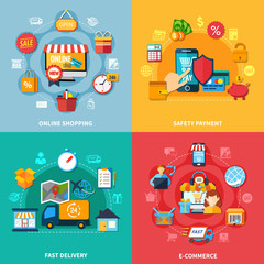 Poster - Ecommerce Colored Composition Set