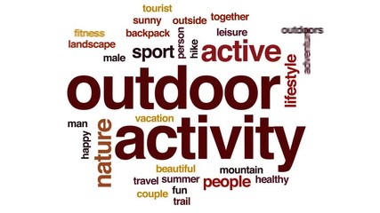 Sticker - Outdoor activity animated word cloud, text design animation.