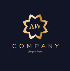 aw Letter Logo Design.Sign.Symbol.Typography