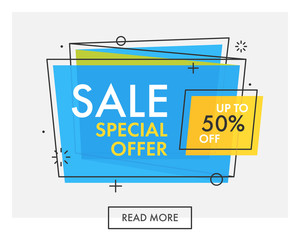 Wall Mural - trendy flat geometric vector banners. special offer sale.