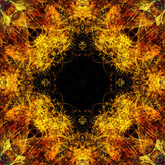 Aufkleber - Ornamental mandala. Original hand draw and computer collage. Color effect.