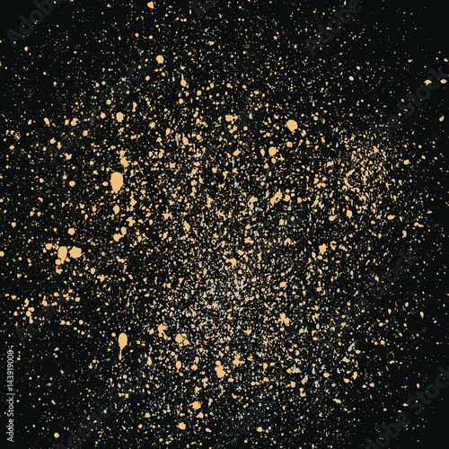 Dark grainy texture on black background. Vector illustration. Stock