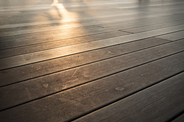 Wall Mural -  Wooden Floor Boards texture and background photo