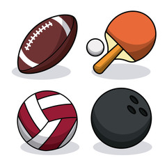 Sticker - set sport balls equipment image vector illustration eps 10