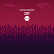 © dimadesigner - Abstract technology flat city. Modern red background from liquid forms. Vector illustration