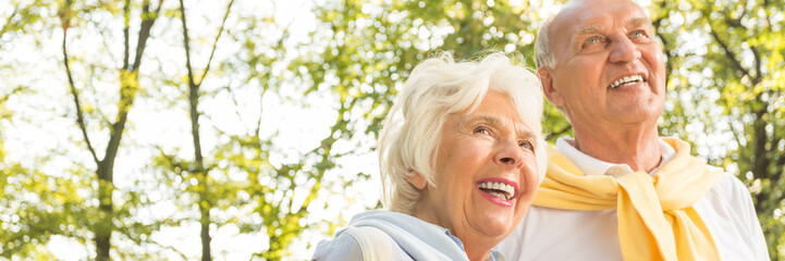 Smiling senior couple