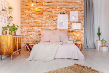 Wall Mural - Big pink bed