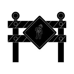 Sticker - construction barrier isolated icon