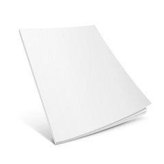blank flying cover of magazine, book, booklet, brochure. illustration isolated on white background. 
