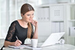 © aletia2011 - Nice business woman sitting  with laptop