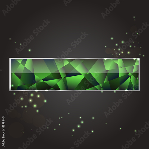 Decorative Vector Colorful Long Crystal Button Horizontal Banner