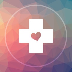 Poster - Cross with heart icon