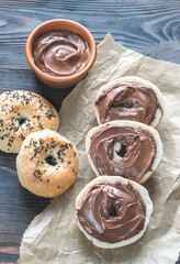 Wall Mural - Bagels with chocolate cream