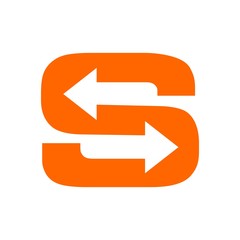 Wall Mural - s with arrow logo vector