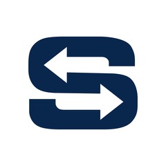 Wall Mural - s with arrow logo vector