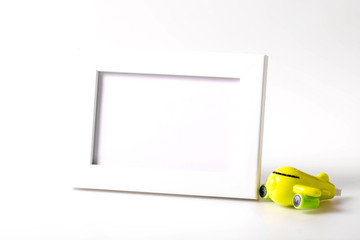 White picture frame isolated on white background