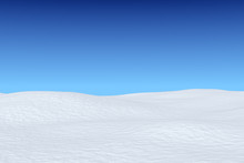 Snowy Field Under Blue Sky