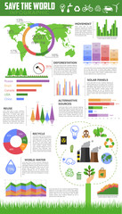 Poster - Save the world infographic for ecology design