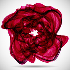 Aufkleber - Abstract red flower wave background.