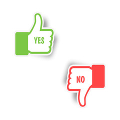 Poster - like icon. yes or no. thumbs up and thumbs down icon