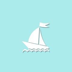 Wall Mural - Yacht icon vector