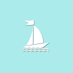 Wall Mural - Yacht icon vector