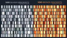Silver,bronze Gradient,pattern,template.Set Of Colors For Design,collection Of High Quality Gradients.Metallic Texture,shiny Background.Pure Metal.Suitable For Text ,mockup,banner,ribbon Or Ornament.