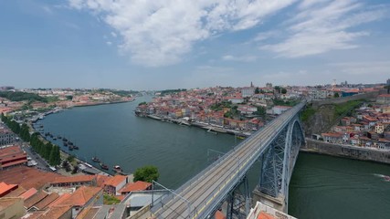 Canvas Print - Timelapse of Porto in a summer day