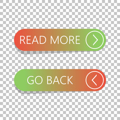 Fototapete - Read More and Go Back button set on isolated background