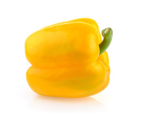 Wall Mural - yellow pepper on white background