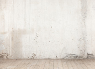 Texture of the concrete wall and wood floor