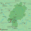 Bundesland Hessen - Landkarte in Grün