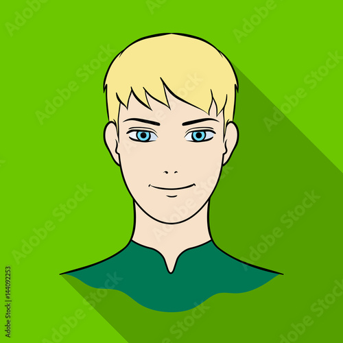 Avatar men with white hair.Avatar and face single icon in flat style