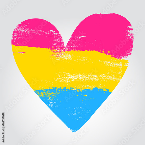 Pansexual Pride Flag In A Form Of Heart Vector De Stock Adobe Stock