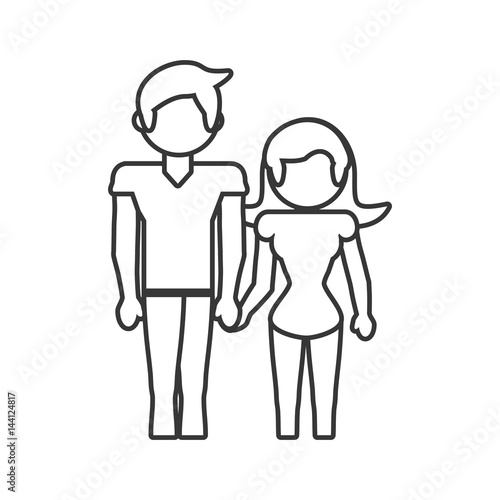 couple loving together outline vector illustration eps 10 Stock Vector ...